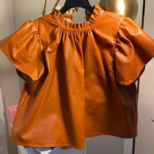 Light brown leather top 
Worn 1 
Boutique